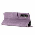 For Samsung Galaxy F16 5G / M16 5G Skin Feel Stripe Pattern Leather Phone Case with Long Lanyard(Purple) - 3