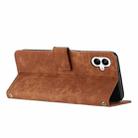 For Samsung Galaxy A07 4G Skin Feel Stripe Pattern Leather Phone Case with Lanyard(Brown) - 3