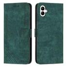For Samsung Galaxy A07 4G Skin Feel Stripe Pattern Leather Phone Case with Lanyard(Green) - 1