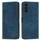 For Samsung Galaxy A17 / A26 5G Skin Feel Stripe Pattern Leather Phone Case with Lanyard(Blue) - 1