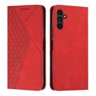 For Samsung Galaxy M35 Diamond Splicing Skin Feel Magnetic Leather Phone Case(Red) - 1