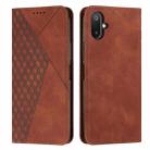 For Samsung Galaxy F06 5G / M06 5G Diamond Splicing Skin Feel Magnetic Leather Phone Case(Brown) - 1