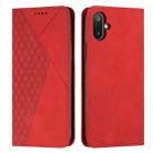 For Samsung Galaxy F06 5G / M06 5G Diamond Splicing Skin Feel Magnetic Leather Phone Case(Red) - 1