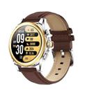 KC83 1.43 inch 1ATM Waterproof Smart Watch, Support Sedentary Reminder / Sleep Monitoring(Gold Steel Strap + Brown Leather Strap) - 2