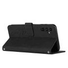 For Samsung Galaxy M35 Skin Feel Heart Embossed Leather Phone Case with Long Lanyard(Black) - 3