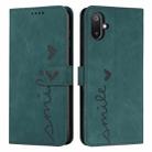 For Samsung Galaxy F06 5G / M06 5G Skin Feel Heart Embossed Leather Phone Case with Long Lanyard(Green) - 1