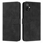 For Samsung Galaxy F06 5G / M06 5G Skin Feel Heart Embossed Leather Phone Case with Long Lanyard(Black) - 1