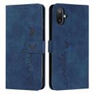 For Samsung Galaxy F06 5G / M06 5G Skin Feel Heart Embossed Leather Phone Case with Long Lanyard(Blue) - 1