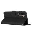 For Samsung Galaxy F16 5G / M16 5G Skin Feel Heart Embossed Leather Phone Case with Long Lanyard(Black) - 3