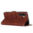 For Samsung Galaxy F16 5G / M16 5G Skin Feel Heart Embossed Leather Phone Case with Long Lanyard(Brown) - 3