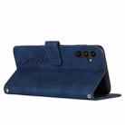 For Samsung Galaxy A16 5G Skin Feel Heart Embossed Leather Phone Case with Long Lanyard(Blue) - 3