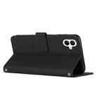 For Samsung Galaxy A06 4G Skin Feel Heart Embossed Leather Phone Case with Long Lanyard(Black) - 3