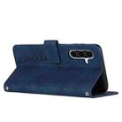 For Samsung Galaxy A36 5G Skin Feel Heart Embossed Leather Phone Case with Long Lanyard(Blue) - 3