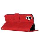 For Samsung Galaxy A07 4G Skin Feel Heart Embossed Leather Phone Case with Long Lanyard(Red) - 3