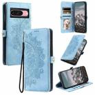 For Google Pixel 9 / 9 Pro Skin Feel Totem Embossed Leather Phone Case(Blue) - 1