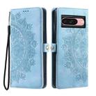 For Google Pixel 9 / 9 Pro Skin Feel Totem Embossed Leather Phone Case(Blue) - 3