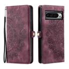 For Google Pixel 9 Pro XL Skin Feel Totem Embossed Leather Phone Case(Wine Red) - 3