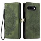 For Google Pixel 9a Skin Feel Totem Embossed Leather Phone Case(Deep Green) - 1