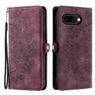 For Google Pixel 9a Skin Feel Totem Embossed Leather Phone Case(Wine Red) - 1