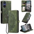 For Motorola Moto G85 Skin Feel Totem Embossed Leather Phone Case(Deep Green) - 1