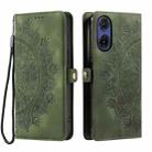 For Motorola Moto G85 Skin Feel Totem Embossed Leather Phone Case(Deep Green) - 3