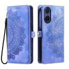 For Motorola Moto G85 Skin Feel Totem Embossed Leather Phone Case(Purple) - 3