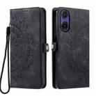 For Motorola Moto G85 Skin Feel Totem Embossed Leather Phone Case(Black) - 2