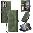 For Motorola Moto G24 / G04 Skin Feel Totem Embossed Leather Phone Case(Deep Green) - 1