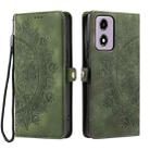 For Motorola Moto G24 / G04 Skin Feel Totem Embossed Leather Phone Case(Deep Green) - 3