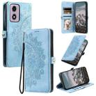 For Motorola Moto G24 / G04 Skin Feel Totem Embossed Leather Phone Case(Blue) - 1