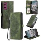 For Motorola Moto G55 Skin Feel Totem Embossed Leather Phone Case(Deep Green) - 1