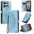 For Motorola Moto G75 5G Skin Feel Totem Embossed Leather Phone Case(Blue) - 1