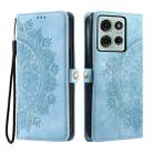 For Motorola Moto G75 5G Skin Feel Totem Embossed Leather Phone Case(Blue) - 2