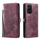 For Honor 200 Lite Global Skin Feel Totem Embossed Leather Phone Case(Wine Red) - 3