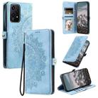 For Honor 200 Lite Global Skin Feel Totem Embossed Leather Phone Case(Blue) - 1