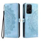 For Honor 200 Lite Global Skin Feel Totem Embossed Leather Phone Case(Blue) - 3