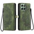 For Honor X6b / X6a Skin Feel Totem Embossed Leather Phone Case(Deep Green) - 1