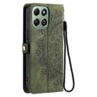 For Honor X6b / X6a Skin Feel Totem Embossed Leather Phone Case(Deep Green) - 3