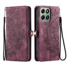 For Honor X6b / X6a Skin Feel Totem Embossed Leather Phone Case(Wine Red) - 1