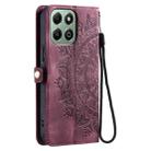 For Honor X6b / X6a Skin Feel Totem Embossed Leather Phone Case(Wine Red) - 3