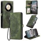 For Honor X9b Skin Feel Totem Embossed Leather Phone Case(Deep Green) - 1