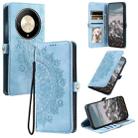 For Honor X9b Skin Feel Totem Embossed Leather Phone Case(Blue) - 1