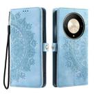 For Honor X9b Skin Feel Totem Embossed Leather Phone Case(Blue) - 3