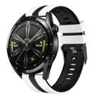 20mm Vertical Two Color Silicone Watch Band(White+Black) - 1