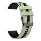 20mm Vertical Two Color Silicone Watch Band(Mint Green+Black) - 2