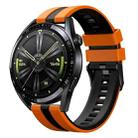 20mm Vertical Two Color Silicone Watch Band(Orange+Black) - 1