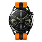 20mm Vertical Two Color Silicone Watch Band(Orange+Black) - 3