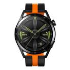 20mm Vertical Two Color Silicone Watch Band(Black+Orange) - 3