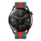 20mm Vertical Two Color Silicone Watch Band(Dark Green+Red) - 3