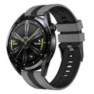 20mm Vertical Two Color Silicone Watch Band(Dark Grey+Black) - 1